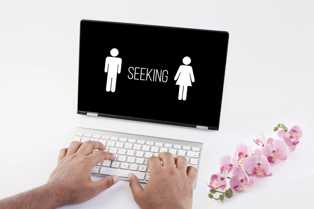 Online dating service concept. Men seeking women.